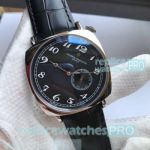 High Quality Vacheron Constantin Patrimony Replica Black Dial Black Leather Strap Watch